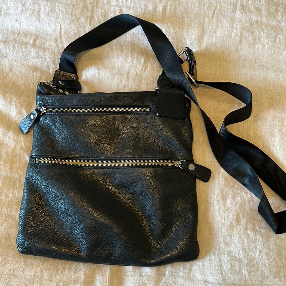 Black leather crossbody